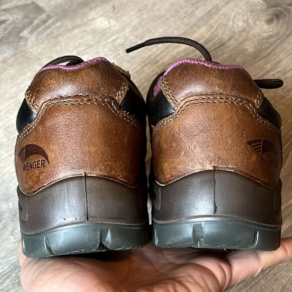 Avenger Oxford A7166 Safety Toe Shoes Brown Leather Womens 7.5 UK 5 EU 37.5 - Picture 5 of 10